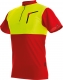 Zipp-Neck Shirt Kurzarm rot/gelb